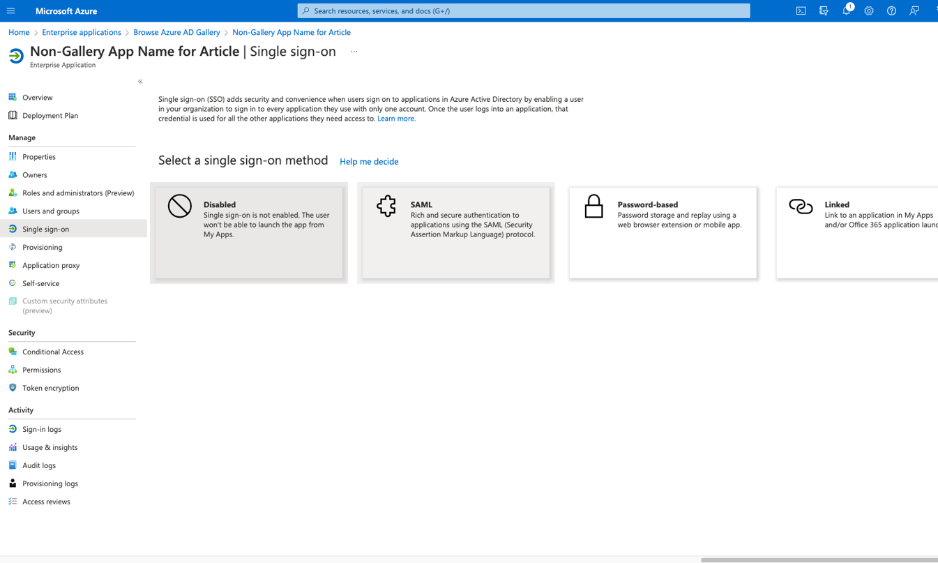 Configuring Your Azure Active Directory Enterprise Application For Saml Sso 4040